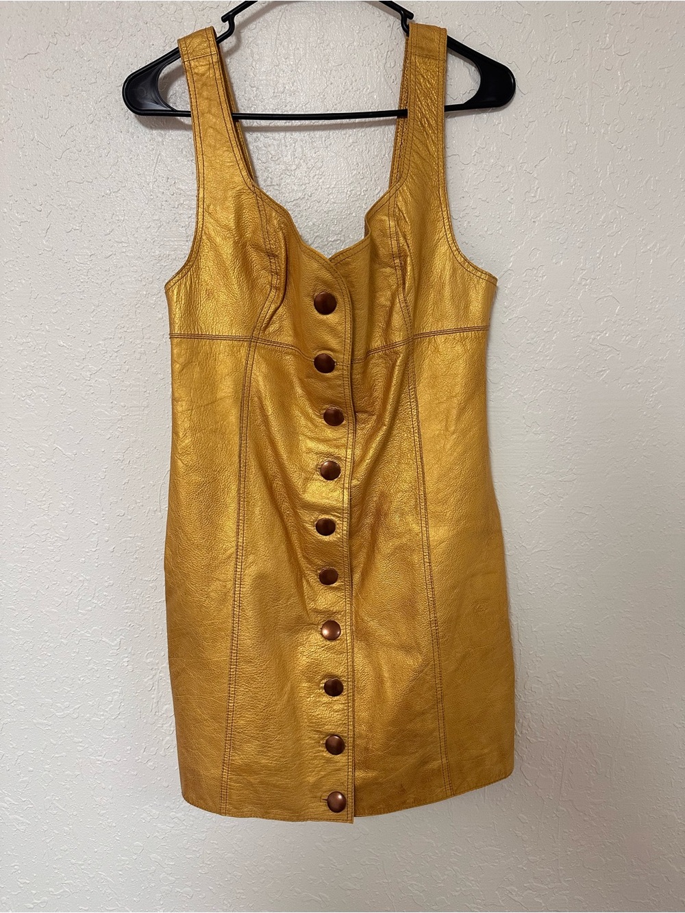 NWT Free People Goldie Metallic Leather Mini Dress - Size 8